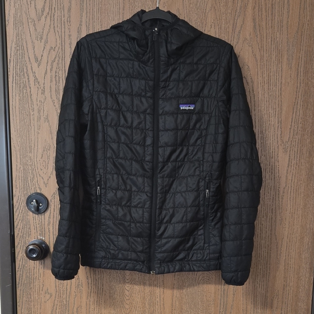 Women’s Patagonia Nano Puff Hoody Full Zip Insulated Puffer Jacket Black Size M